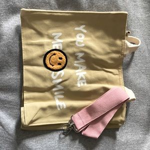“you make me smile” bag